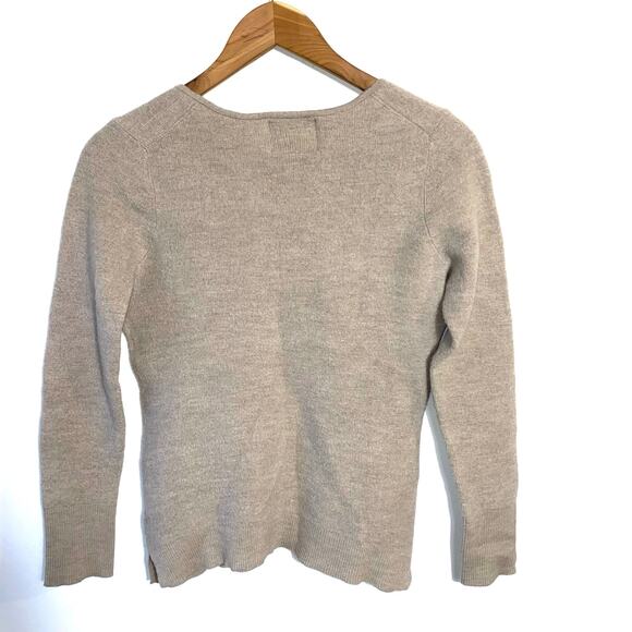 Wicked Wool Sweater M Tan Merino Wool Henley Button Neck Pullover Classic Read - Picture 6 of 10